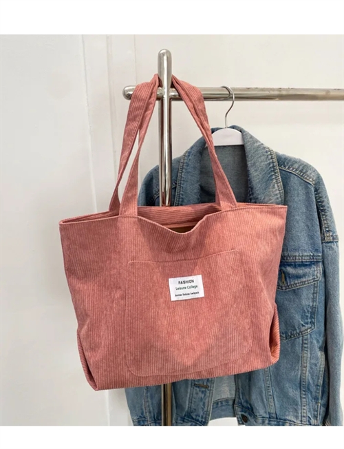 Fiona | lyserød fløjls shopping bag